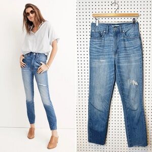 Madewell | Rigid High-Rise Skinny Jeans in Napa Wash H5845, Raw Ankle Hem Sz. 27
